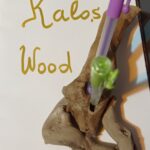 Porte stylo en bois flotté pour accueillir deux stylos vue de haut