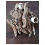 Applique en bois flotté avec trois culot pour ampoule vue latérale