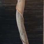 Lampe sur pied en bois flotté avec cordage et ampoule